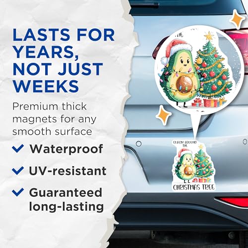 (2 Pack) Christmas Tree Avocado Magnets Magnets - Cute Holiday Decor - 5" On Longest Side - Made in USA - Sticks to Refrigerators & Metal Surfaces - MAG8387