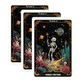 (3 Pack) Skeleton Fortune Decals - Tarot Card Inspired - Laptop Decor - 3 Inches On Longest Side - Easy Peel & Apply - Made in USA - 3MCS0021