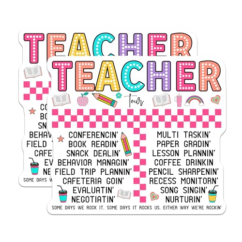 (2 Pack) Teacher Magnets Magnets - Funny Teacher - Classroom Decor - 5" On Longest Side - Made in USA - Sticks to Refrigerators & Metal Surfaces - MAG9126