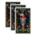(3 Pack) Tarot Parrot Decals - Skeletal Bird Sticker - Floral Laptop Stickers - 3 Inches On Longest Side - Easy Peel & Apply - Made in USA - 3MCS2460