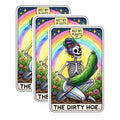 (3 Pack) Dirty Hoe Tarot Decals - Funny Skeleton - Plant Lover Gifts - Laptop Decal - 3 Inches On Longest Side - Easy Peel & Apply - Made in USA - 3MCS1334