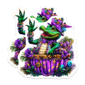(2 Pack) Mardi Gras Gator Magnets - Decorative Magnets - Fridge Magnets - 5" On Longest Side - Premium Magnet - for Cars, Refrigerators, Toolboxes, Lockers - Made in USA - MAG14347