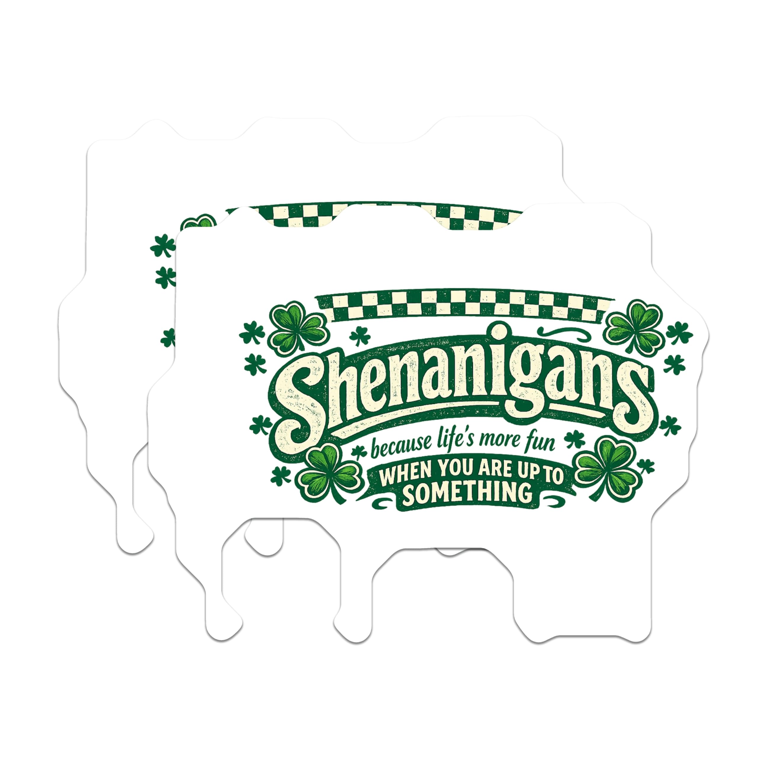 (2 Pack) Shenanigans Magnets - St Patricks Day Irish Luck Decor - Funny Quote Kitchen Refrigerator - 5 Inches On Longest Side - Thick Durable Magnet - Made in USA - MAG21469
