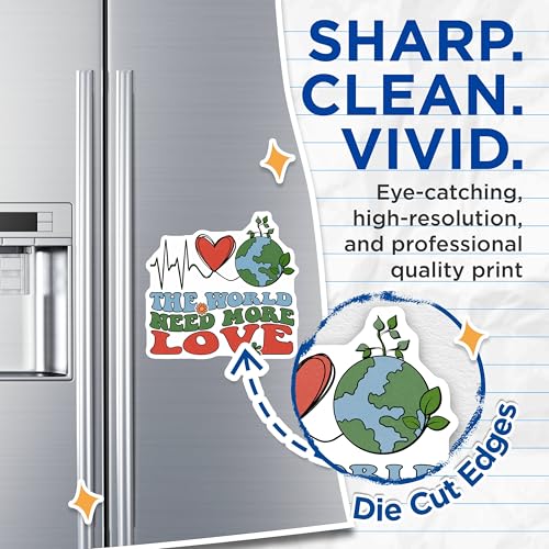(2 Pack) The World Need More Love Magnets Magnets - Earth Day Decor - 5" On Longest Side - Made in USA - Sticks to Refrigerators & Metal Surfaces - MAG8956