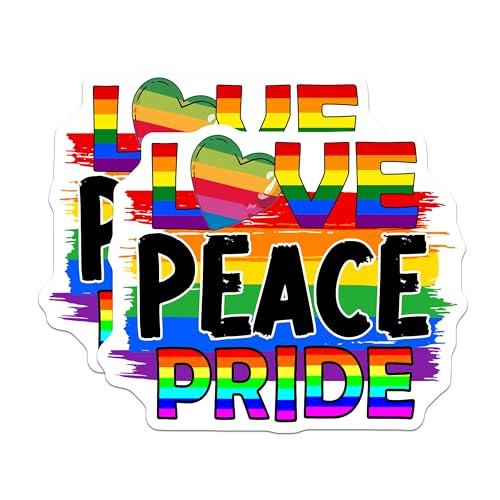 (2 Pack) Pride Magnets Magnets - Love Peace Pride - 5" On Longest Side - Made in USA - Sticks to Refrigerators & Metal Surfaces - MAG9196