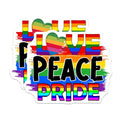 (2 Pack) Pride Magnets Magnets - Love Peace Pride - 5" On Longest Side - Made in USA - Sticks to Refrigerators & Metal Surfaces - MAG9196