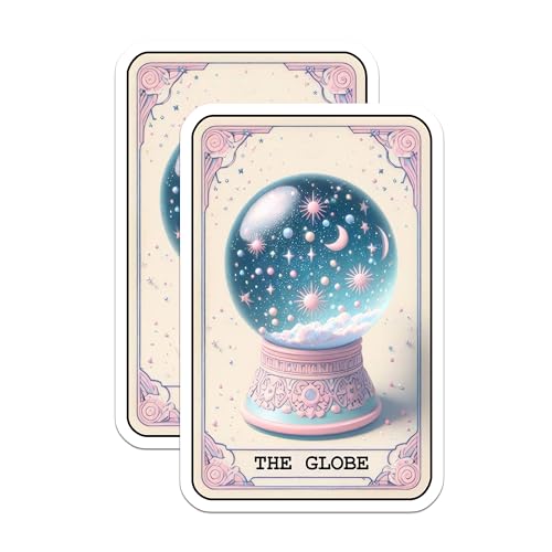 (2 Pack) The Globe Stickers - Cosmic Universe Stickers - Celestial Art Stickers - 5" On Longest Side - Sticks to Smooth Flat Surfaces - Made in USA - BMCS5416