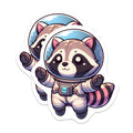(2 Pack) Raccoon Astronaut Magnets - Cute Animal Fridge Decor - Space Lover Science Gift - Kawaii Locker Accessory - Whimsical Art Piece - 5" - Durable Magnet - Made in USA - MAG37854