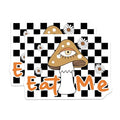 (2 Pack) Eat Me Mushroom Stickers - Psychedelic Art - Trippy Mushroom Design - Fun Decal for Laptop and Water Bottle - 5" On Longest Side - Sticks to Smooth Flat Surfaces - Made in USA - BMCS6446