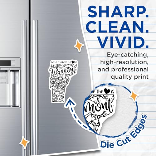 (2 Pack) Vermont Home is Where The Heart is Magnets Magnets - State Design - 5" On Longest Side - Made in USA - Sticks to Refrigerators & Metal Surfaces - MAG9096