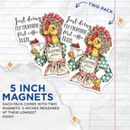 (2 Pack) Just Doing My Morning Coffee Prime Magnets - Chicken Humor - Funny Shopping Magnet - 5" On Longest Side - for Cars, Fridges, Toolboxes - Made in USA - MAG4367