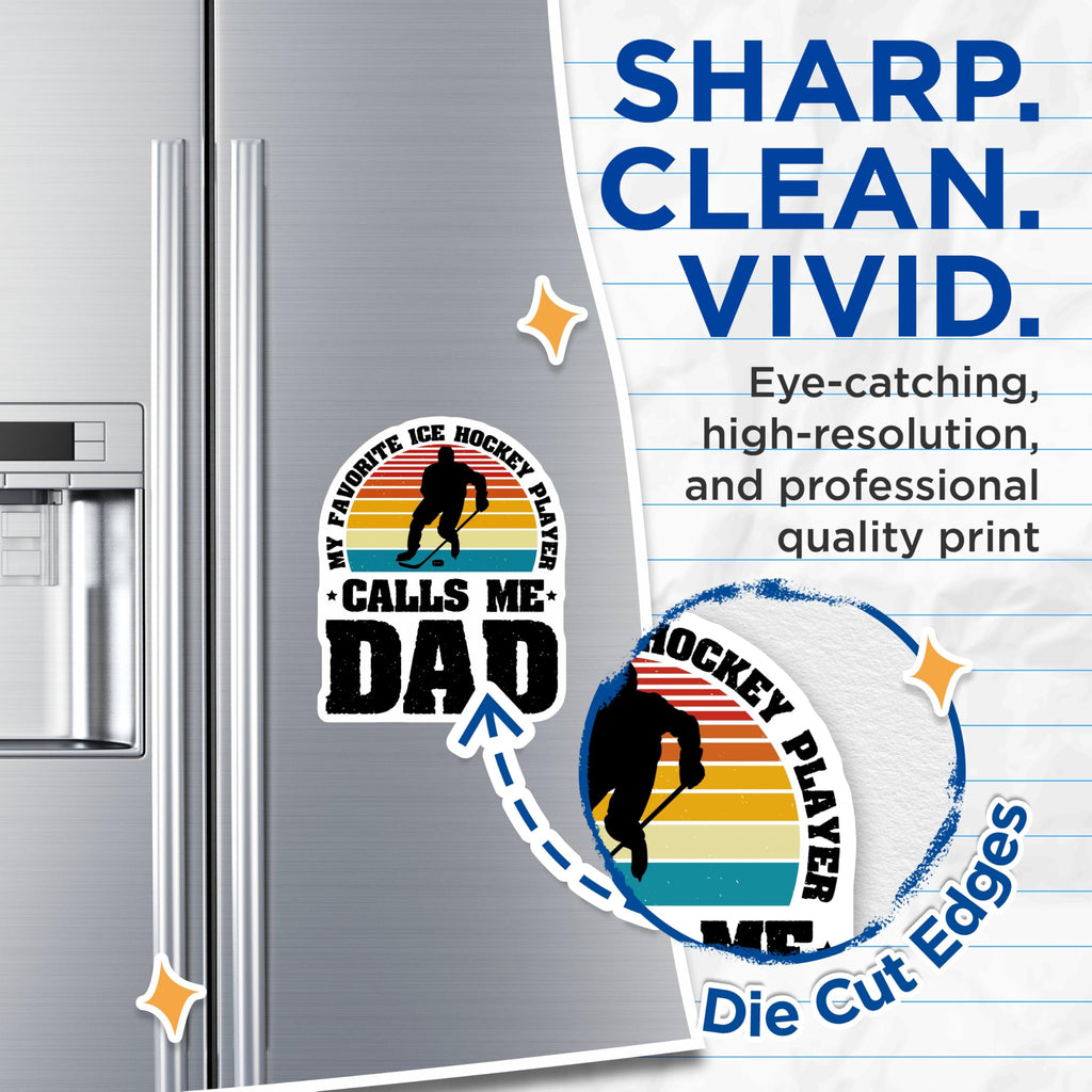 (2 Pack) Favorite Ice Hockey Player Dad Magnets - Fun Dad Quotes - Ice Hockey DÃ©cor - 5" On Longest Side - for Cars, Fridges, Toolboxes - Made in USA - MAG4144
