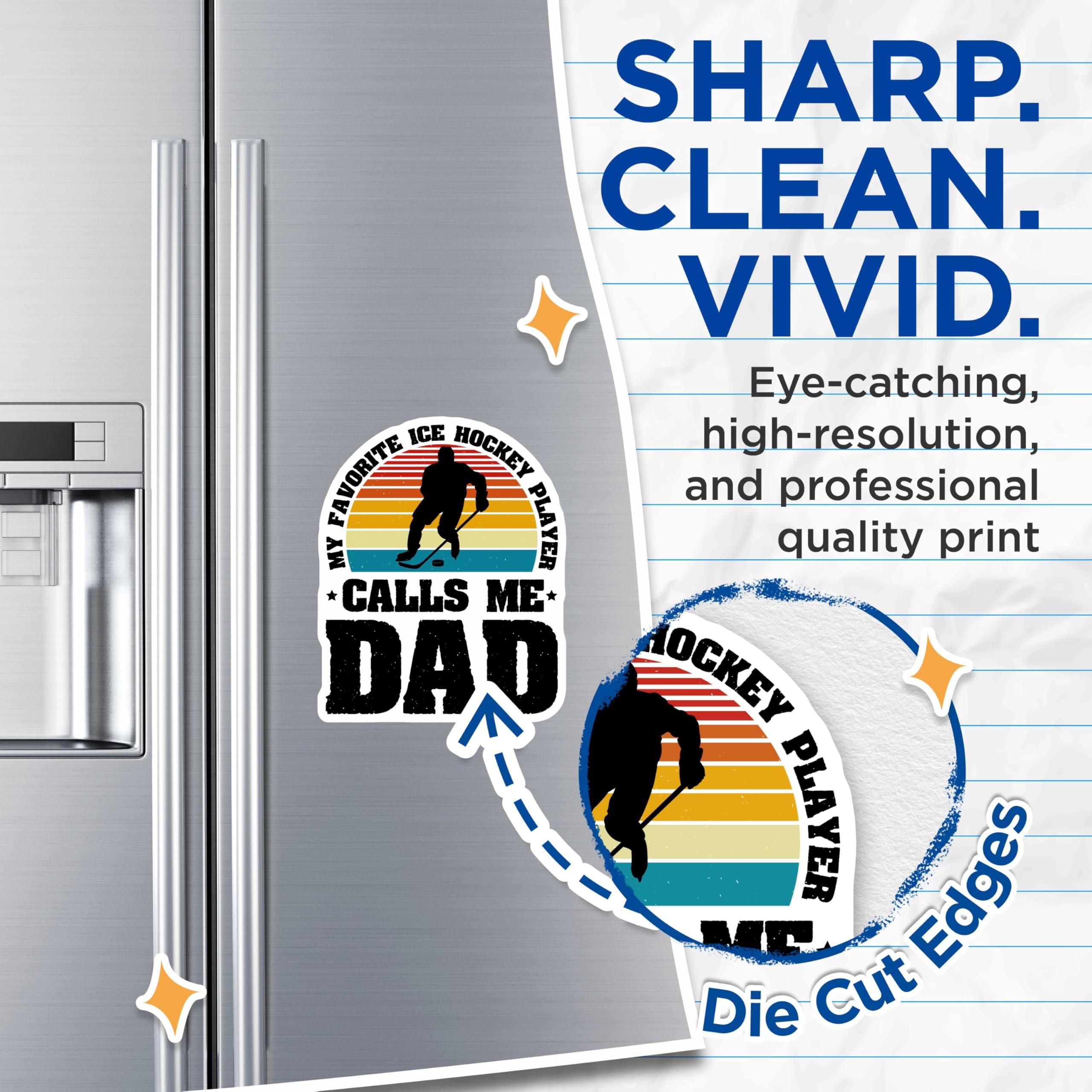 (2 Pack) Favorite Ice Hockey Player Dad Magnets - Fun Dad Quotes - Ice Hockey DÃ©cor - 5" On Longest Side - for Cars, Fridges, Toolboxes - Made in USA - MAG4144