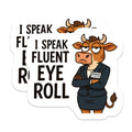 (2 Pack) Cow Eye Roll Magnets - Funny Office Decor - Sarcastic Work Humor - 5 Inches On Longest Side - Thick Durable Magnet - Made in USA - MAG23027