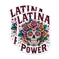 (2 Pack) Latina Power Skull Magnets - Floral Sugar Skull - Day of The Dead - Mexican Art - Hispanic Pride - 5" On Longest Side - for Cars, Fridges, Toolboxes - Made in USA - MAG5580