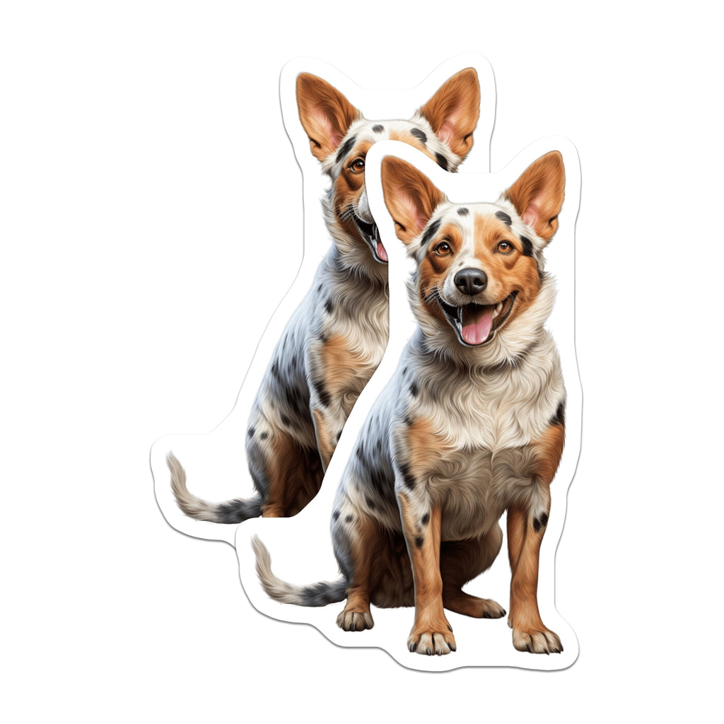 (2 Pack) Australian Shepherd Magnets - Happy Dog Lover - Merle Pet Decor - 5 Inches On Longest Side - Thick Durable Magnet - Made in USA - MAG28866