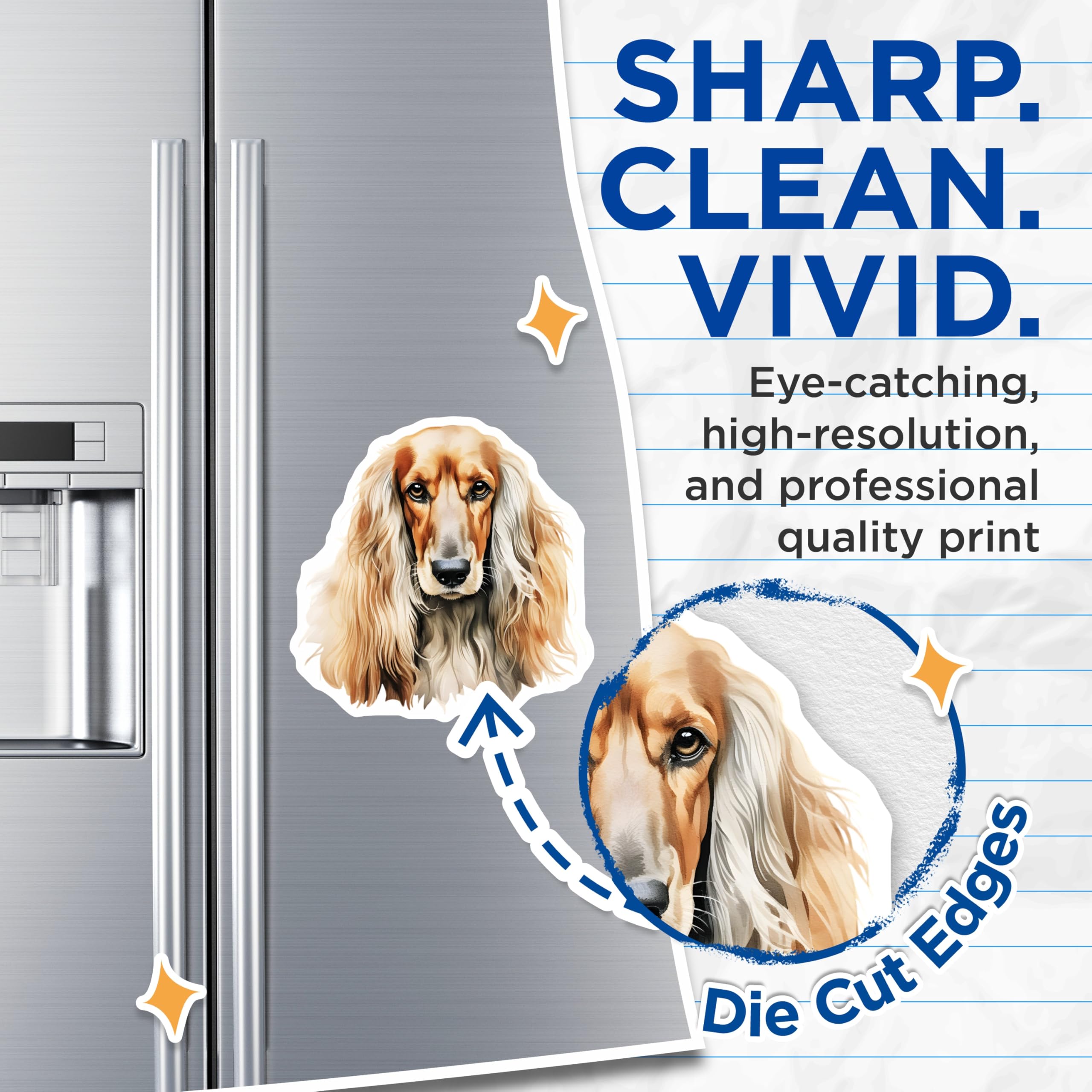 (2 Pack) Cocker Spaniel Dog Magnets - Pet Owner Refrigerator Decor - Fur Baby Animal Portrait Art - 5 Inches On Longest Side - Thick Durable Magnet - Made in USA - MAG25502