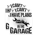 (2 Pack) I Have Plans in The Garage Stickers - Funny Car Repair Stickers - Auto Enthusiast Stickers - 5" On Longest Side - Sticks to Smooth Flat Surfaces - Made in USA - BMCS5079