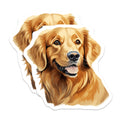 (2 Pack) Golden Retriever Magnets - Dog Lover Decor - Happy Pet Refrigerator Accessory - Animal Art Kitchen Item - 5 Inches On Longest Side - Thick Durable Magnet - Made in USA - MAG26530