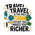 (2 Pack) Travel Stickers - Motivational Quote Stickers - Travel Inspiration Stickers - 5" On Longest Side - Sticks to Smooth Flat Surfaces - Made in USA - BMCS5800