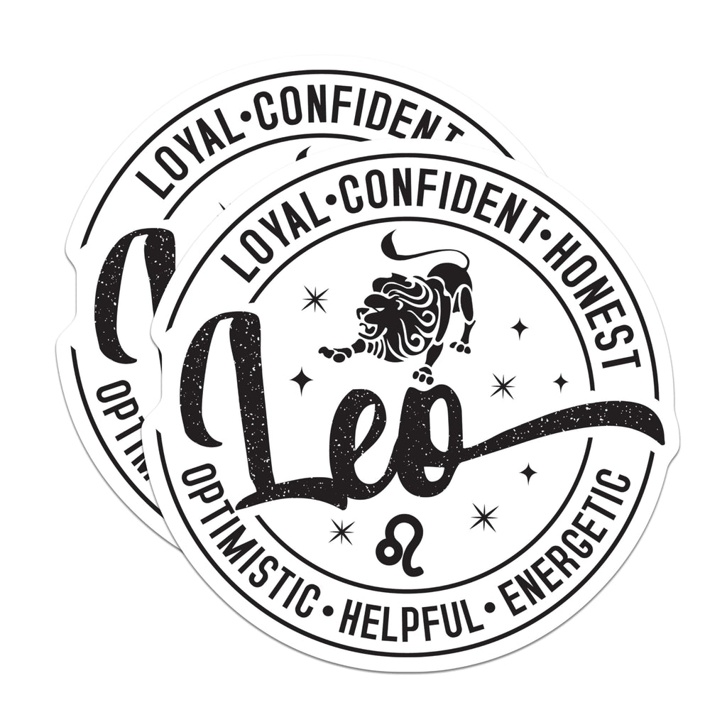 (2 Pack) Leo Zodiac Sign Stickers - Astrological Leo - Horoscope Star Sign - Zodiac Enthusiast - Leo Pride - 5" On Longest Side - Sticks to Smooth Flat Surfaces - Made in USA - BMCS5139