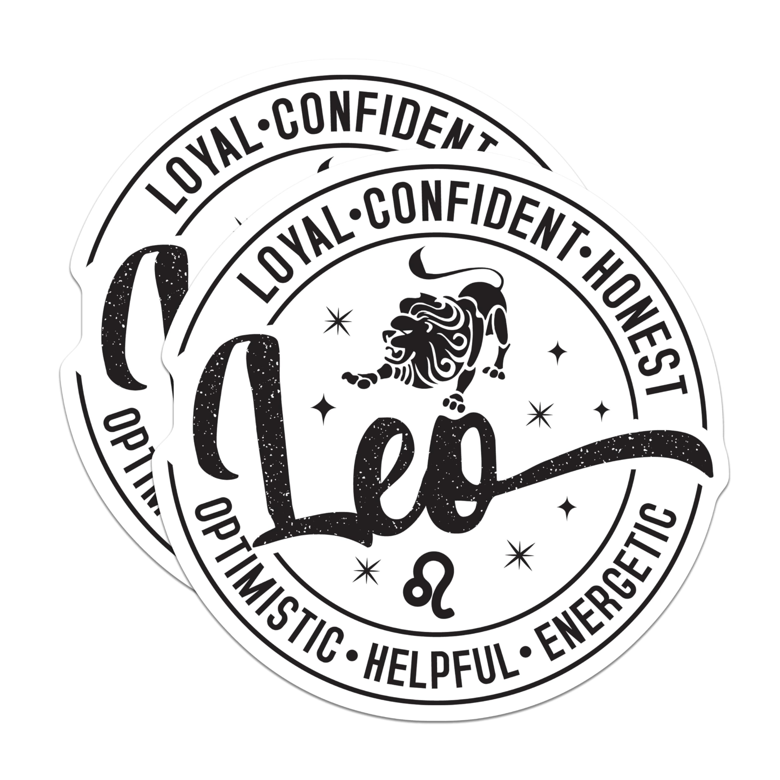 (2 Pack) Leo Zodiac Sign Stickers - Astrological Leo - Horoscope Star Sign - Zodiac Enthusiast - Leo Pride - 5" On Longest Side - Sticks to Smooth Flat Surfaces - Made in USA - BMCS5139
