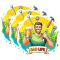 (3 Pack) Dad Life Decals - Man Cave Decor - Home Bar Decals - 3 Inches On Longest Side - Easy Peel & Apply - Made in USA - 3MCS6222