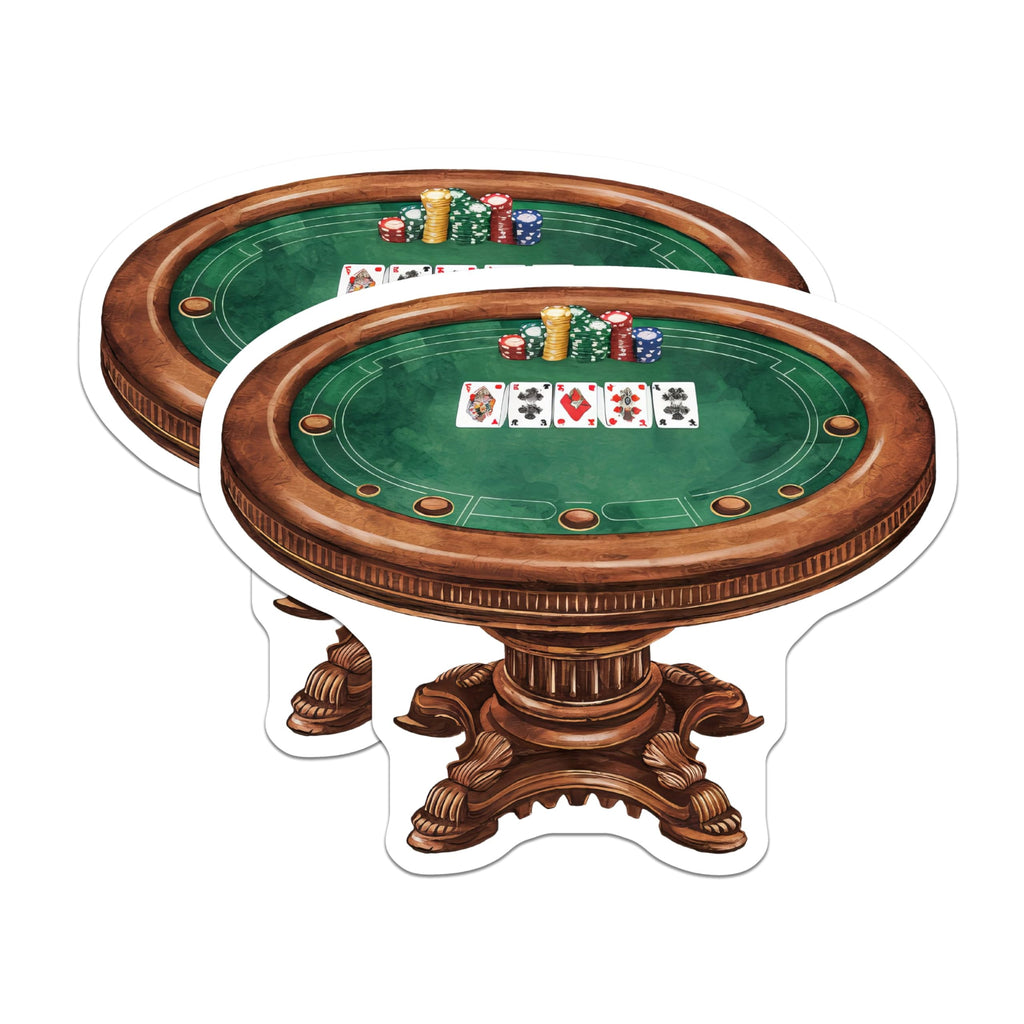 (2 Pack) Poker Table Stickers - Casino Night - Poker Decor - 5" On Longest Side - Sticks to Smooth Flat Surfaces - Made in USA - BMCS6655