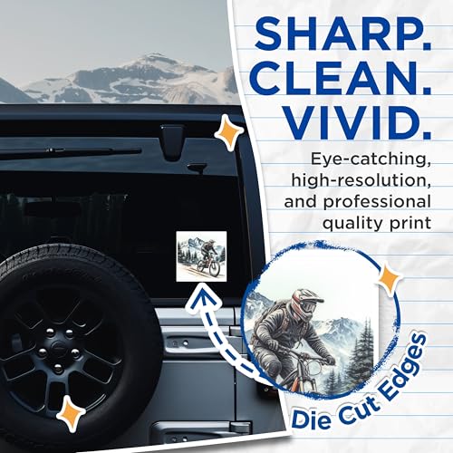 (2 Packs) Mountain Biking Riding in The Mountains Stickers - Mountain Biking - 5 Inches On Longest Side - Premium Vinyl Decal - Sticks to Any Smooth Flat Surface - Made in USA - BMCS2496