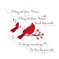 (2 Pack) Cardinal Bird Stickers - Inspirational Quote - Sentimental Red Cardinal Decal - 5" On Longest Side - Sticks to Smooth Flat Surfaces - Made in USA - BMCS7290