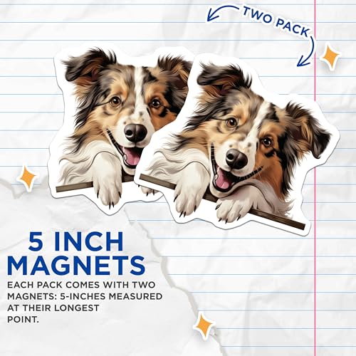 (2 Pack) Dog Lover Decor Magnet - 5" On Longest Side - Sticks to Smooth Flat Surfaces - Made in USA - MAG10276