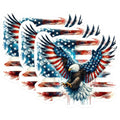 (3 Pack) American Eagle Decals - Patriotic Stickers - USA Flag Vinyl Decals - 3 Inches On Longest Side - Easy Peel & Apply - Made in USA - 3MCS0260