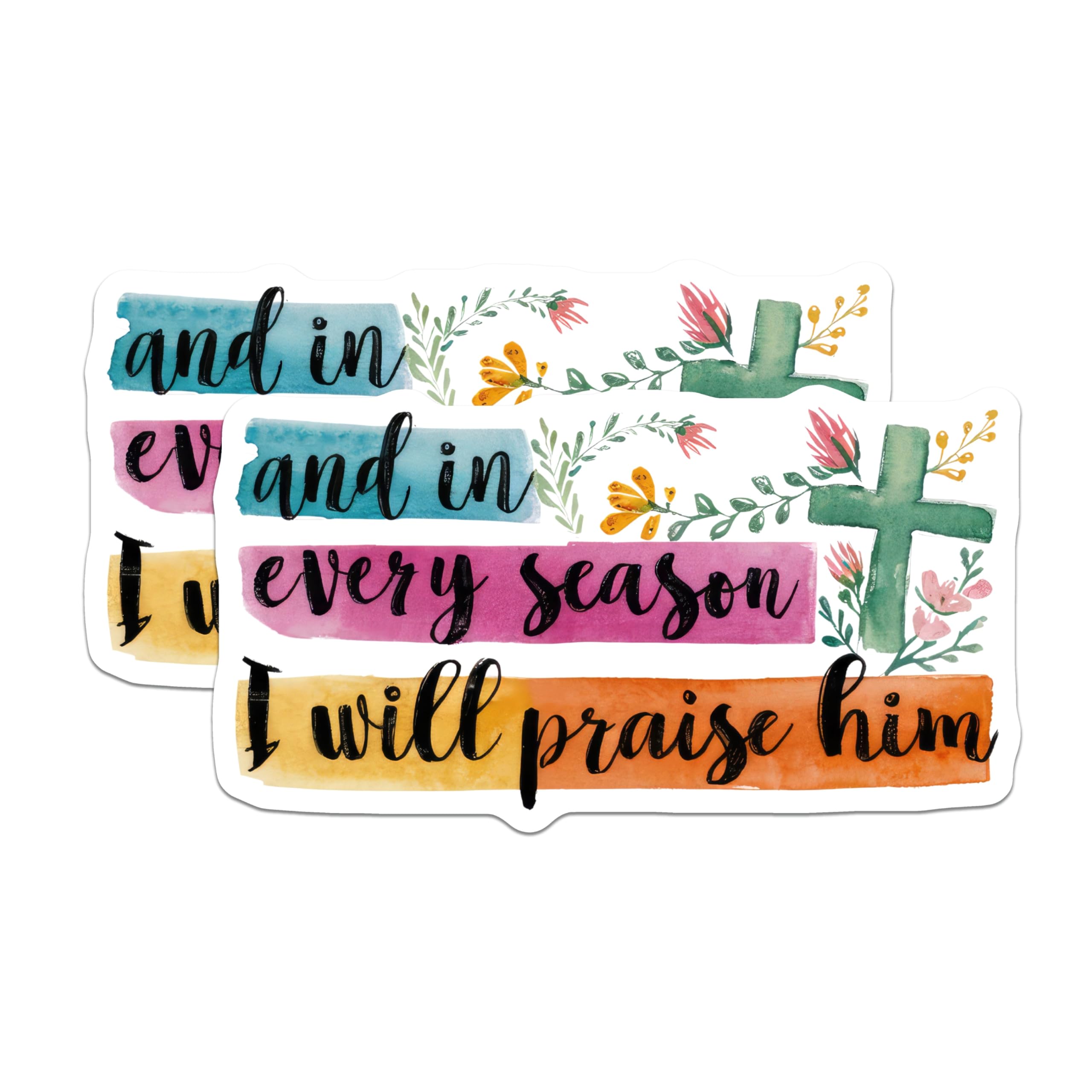 (2 Pack) Praise Him Bible Verse Magnets - Christian Scripture Decor - Inspirational Faith Refrigerator Magnets - 5 Inches On Longest Side - Thick Durable Magnet - Made in USA - MAG25446