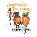 (2 Pack) Cute Carrot Pun Magnets - Funny Valentine Love Decor - I Really Carrot About You Fridge Art - 5 Inches On Longest Side - Thick Durable Magnet - Made in USA - MAG39960