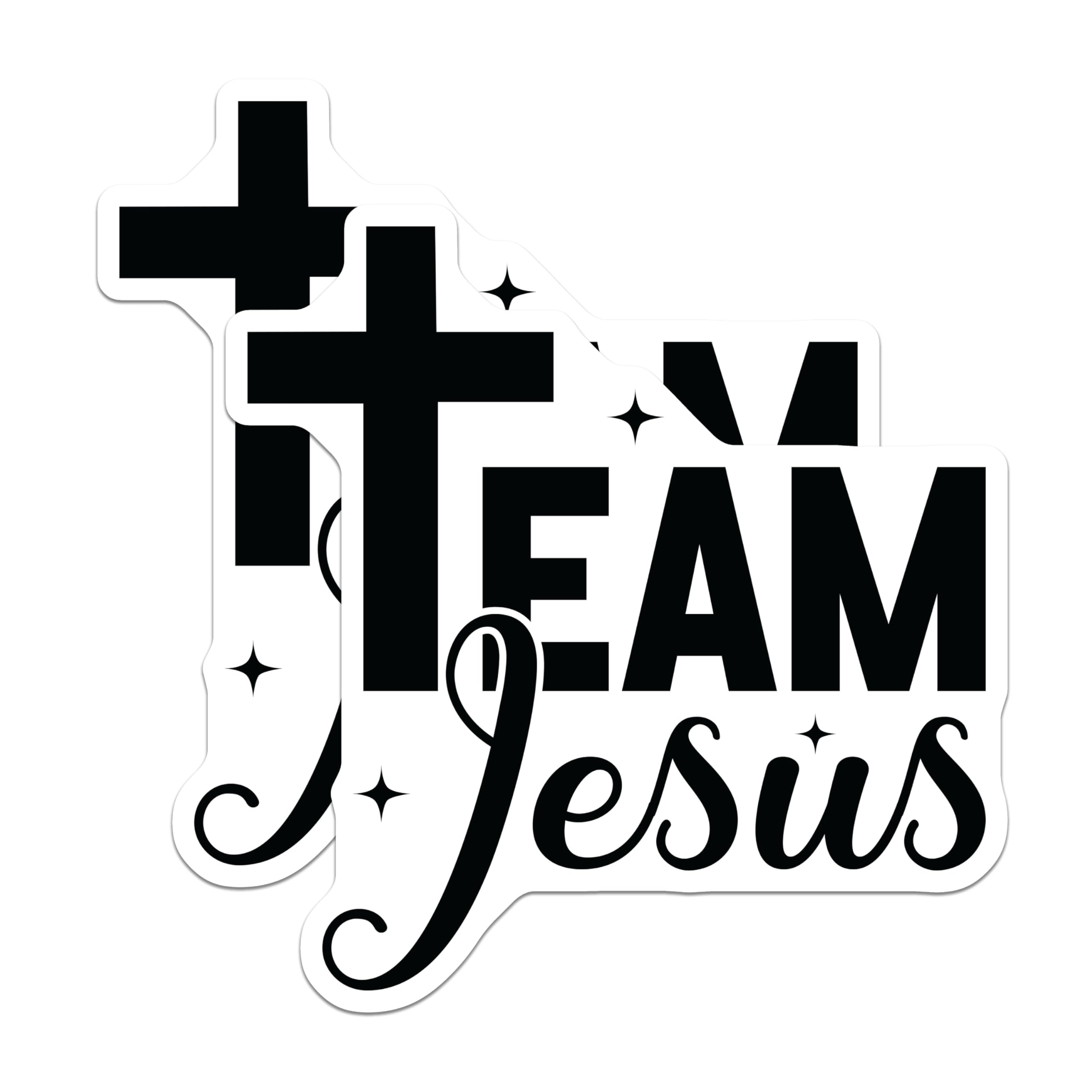 (2 Pack) Team Jesus Magnets - Christian Faith Refrigerator Decor - Religious Car Locker Decoration - 5 Inches On Longest Side - Thick Durable Magnet - Made in USA - MAG27535