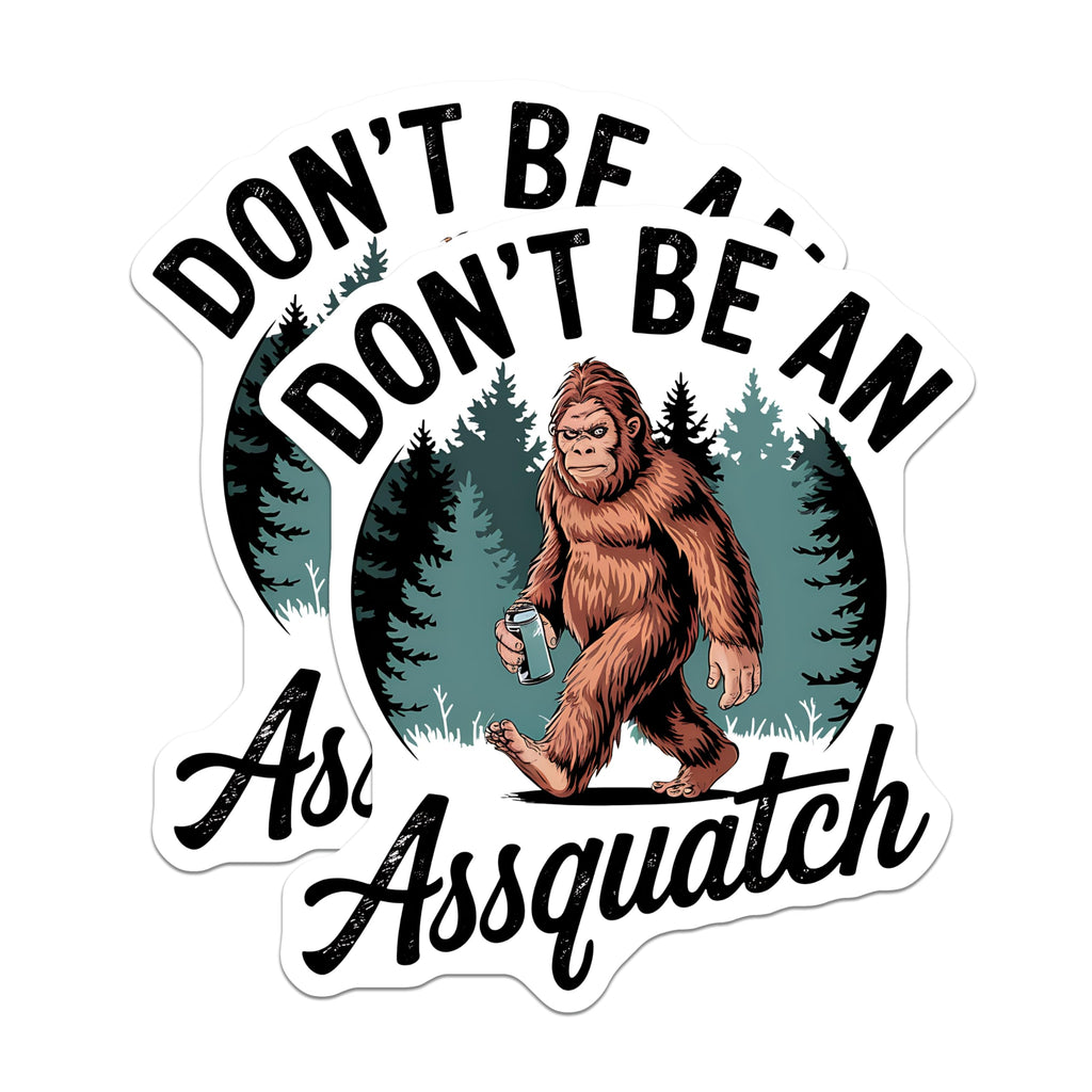 (2 Pack) Bigfoot Magnets - Funny Assquatch Saying - Sasquatch Forest Creature Refrigerator Decor - Humorous Cryptid Art - 5 Inches On Longest Side - Thick Durable Magnet - Made in USA - MAG20871