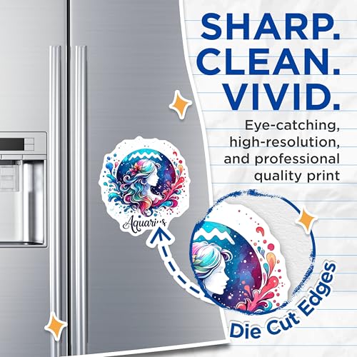 (2 Pack) Aquarius Zodiac Magnets - Astrology Art - Zodiac Sign Decor for Refrigerator Locker Office - 5" On Longest Side - for Cars, Fridges, Toolboxes - Made in USA - MAG6945