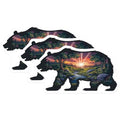 (3 Pack) Bear Landscape Decals - Sunset Forest - Animal Nature Stickers- 3 Inches On Longest Side - Easy Peel & Apply - Made in USA - 3MCS5484