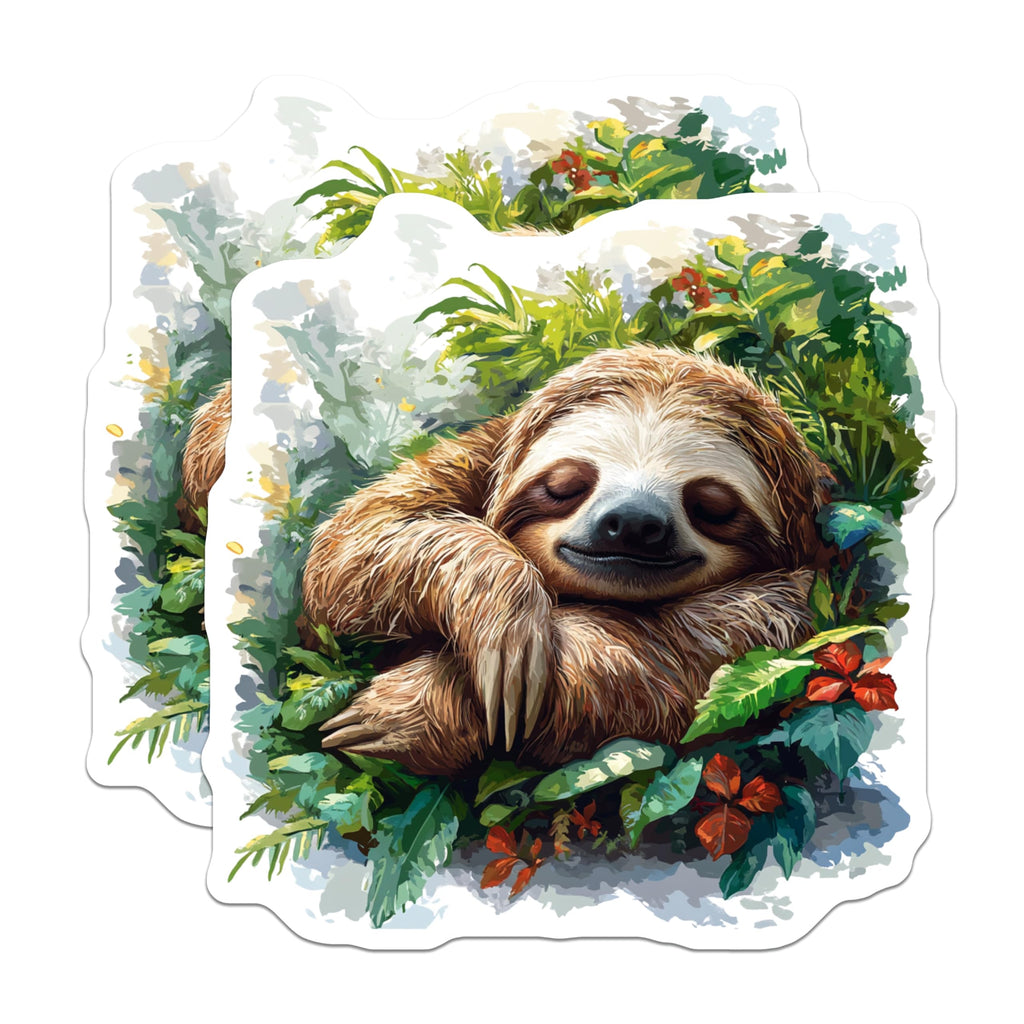 (2 Pack) Sleeping Sloth Magnets - Tropical Animal Decor - Cute Fridge Magnets - 5 Inches On Longest Side - Thick Durable Magnet - Made in USA - MAG30981