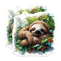 (2 Pack) Sleeping Sloth Magnets - Tropical Animal Decor - Cute Fridge Magnets - 5 Inches On Longest Side - Thick Durable Magnet - Made in USA - MAG30981
