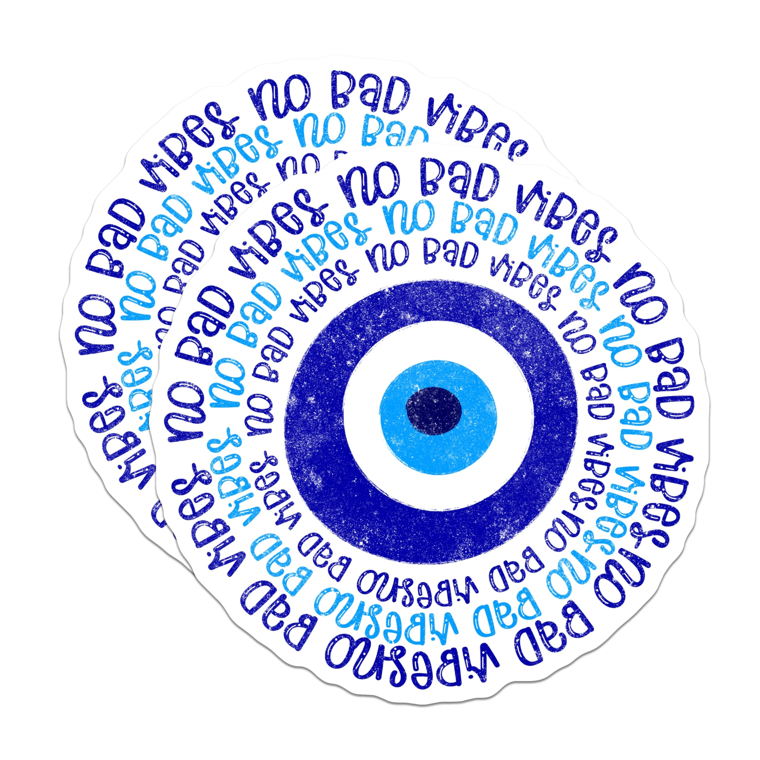 (2 Pack) Evil Eye Magnets - No Bad Vibes Amulet - Positive Energy Spiritual Decor - 5 Inches On Longest Side - Thick Durable Magnet - Made in USA - MAG20575