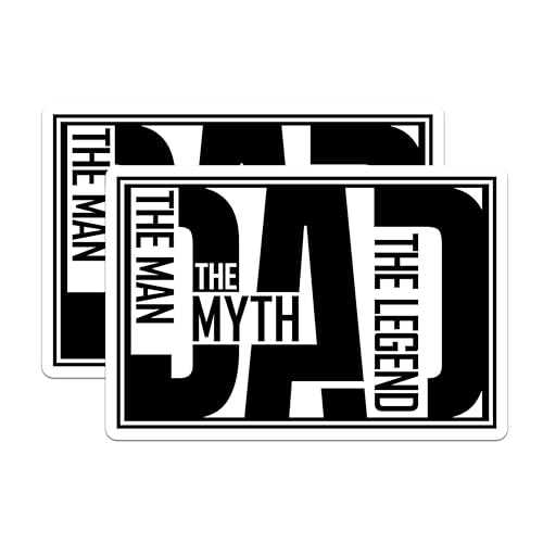(2 Pack) Dad Fixer of All Things Stickers - The Man The Myth The Legend Stickers - Father Appreciation Decal - 5" On Longest Side - Sticks to Smooth Flat Surfaces - Made in USA - BMCS4676