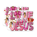(2 Pack) Love Like Jesus Magnets - Pink Christian Aesthetic - Religious Faith Decor - 5 Inches On Longest Side - Thick Durable Magnet - Made in USA - MAG28930
