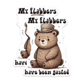 (2 Pack) My Flabbers Have Been Gasted Stickers - Funny Bear Stickers - Cute Cartoon Bear Decal - 5" On Longest Side - Sticks to Smooth Flat Surfaces - Made in USA - BMCS3627