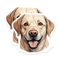 (2 Pack) Yellow Labrador Retriever Magnets - Happy Lab Dog Illustration - Animal Lover Refrigerator Art - 5 Inches On Longest Side - Thick Durable Magnet - Made in USA - MAG23830