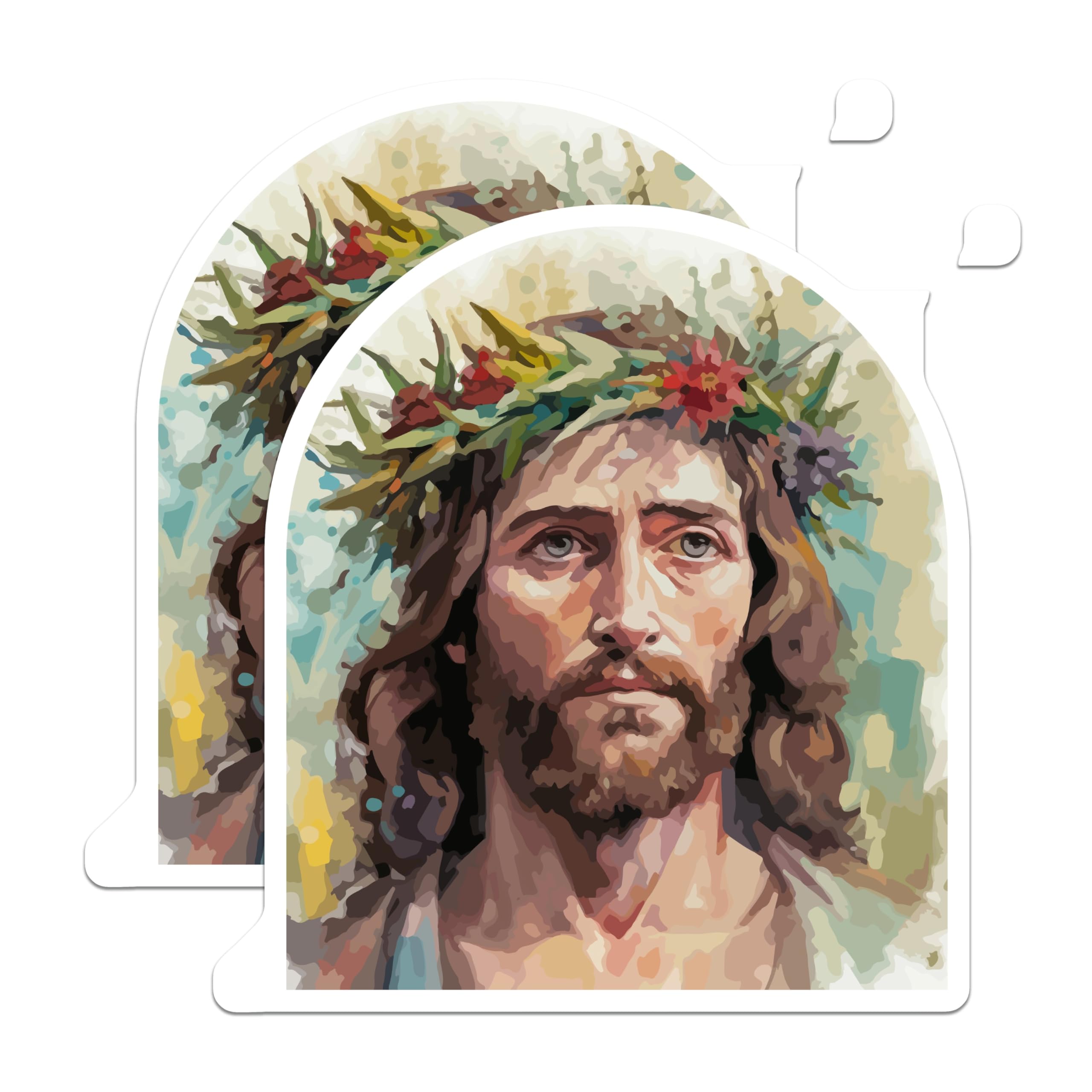 (2 Pack) Jesus Christ Magnets - Christian Religious Art - Spiritual Home Decor for Believers - 5 Inches On Longest Side - Thick Durable Magnet - Made in USA - MAG26149
