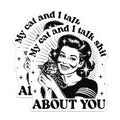 (2 Pack) Sassy Cat Owner Magnets - Funny Cat Mom Decor - Talking Shit Humor Magnet - Retro Kitchen Office - 5 Inches On Longest Side - Thick Durable Magnet - Made in USA - MAG37196