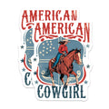 (2 Pack) American Cowgirl Magnets - Western Horse Riding Decor - Patriotic Country Spirit - Farmhouse Refrigerator Accessory - 5 Inches On Longest Side - Thick Durable Magnet - Made in USA - MAG21115