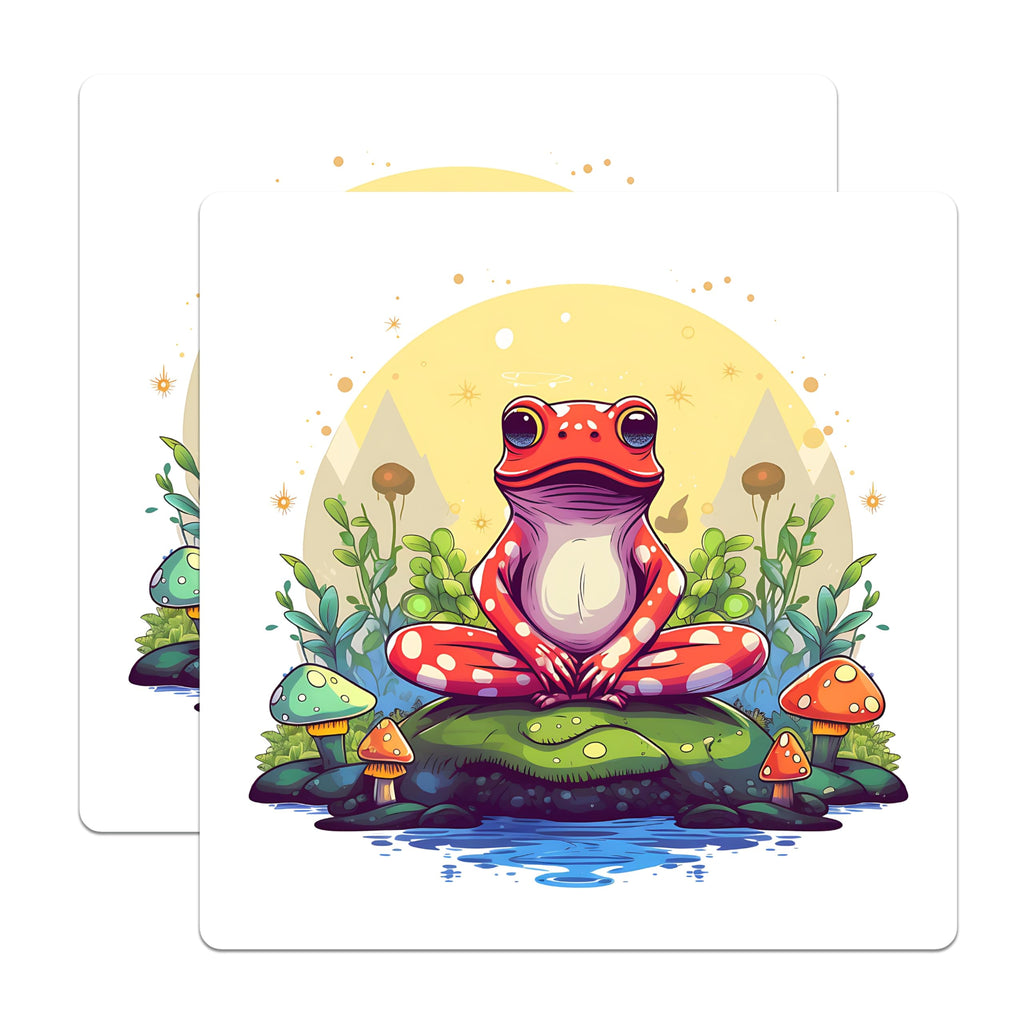 (2 Pack) Red Frog Magnets - Whimsical Forest Decor - Peaceful Amphibian Art - 5 Inches On Longest Side - Thick Durable Magnet - Made in USA - MAG21597
