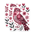(2 Pack) Folk Art Bird Magnets - Whimsical Floral Decor - Nature Inspired Refrigerator Art - 5 Inches On Longest Side - Thick Durable Magnet - Made in USA - MAG39281